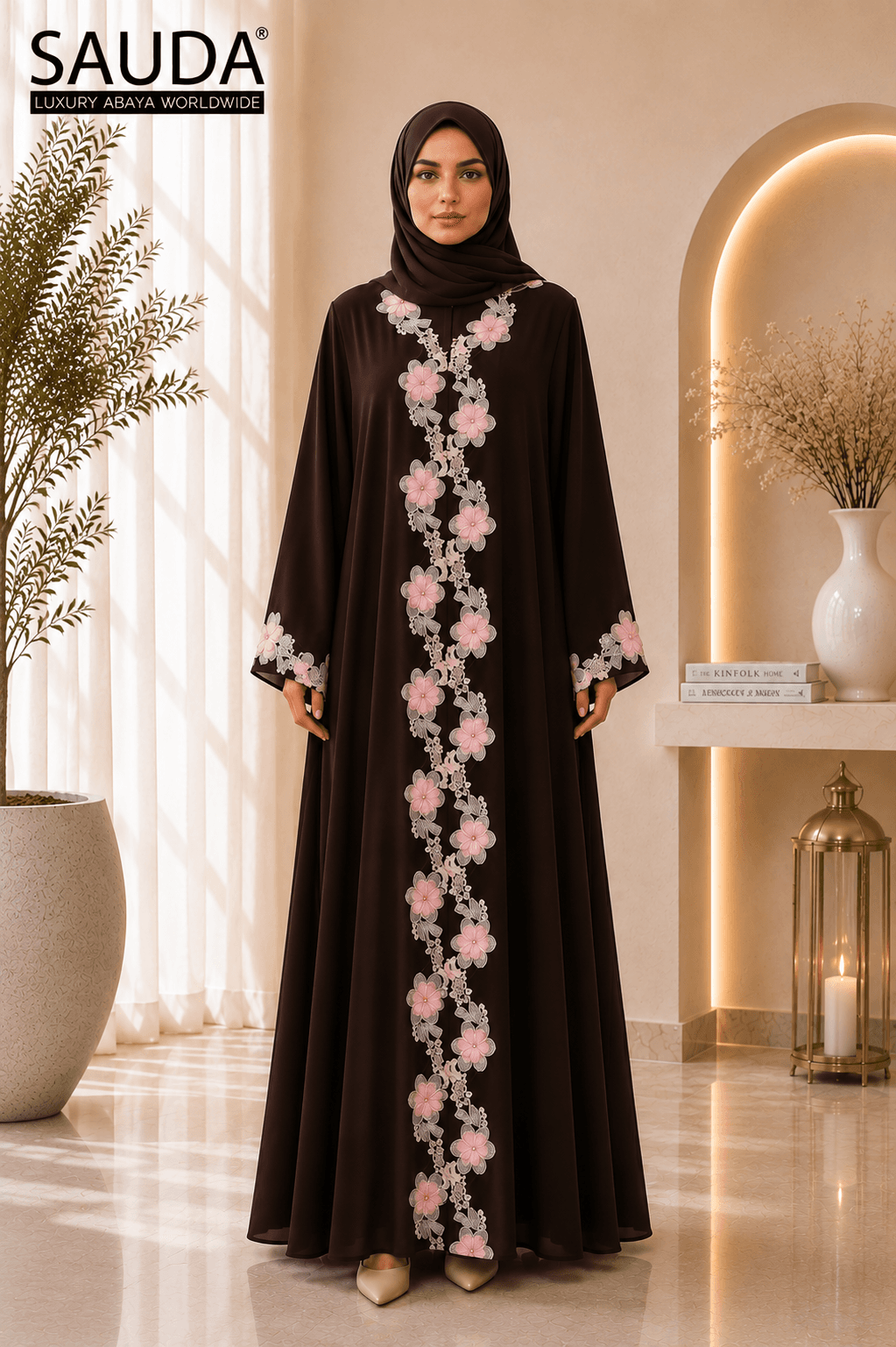 Pink Blossom Luxury Abaya - Luxury Abaya Couture